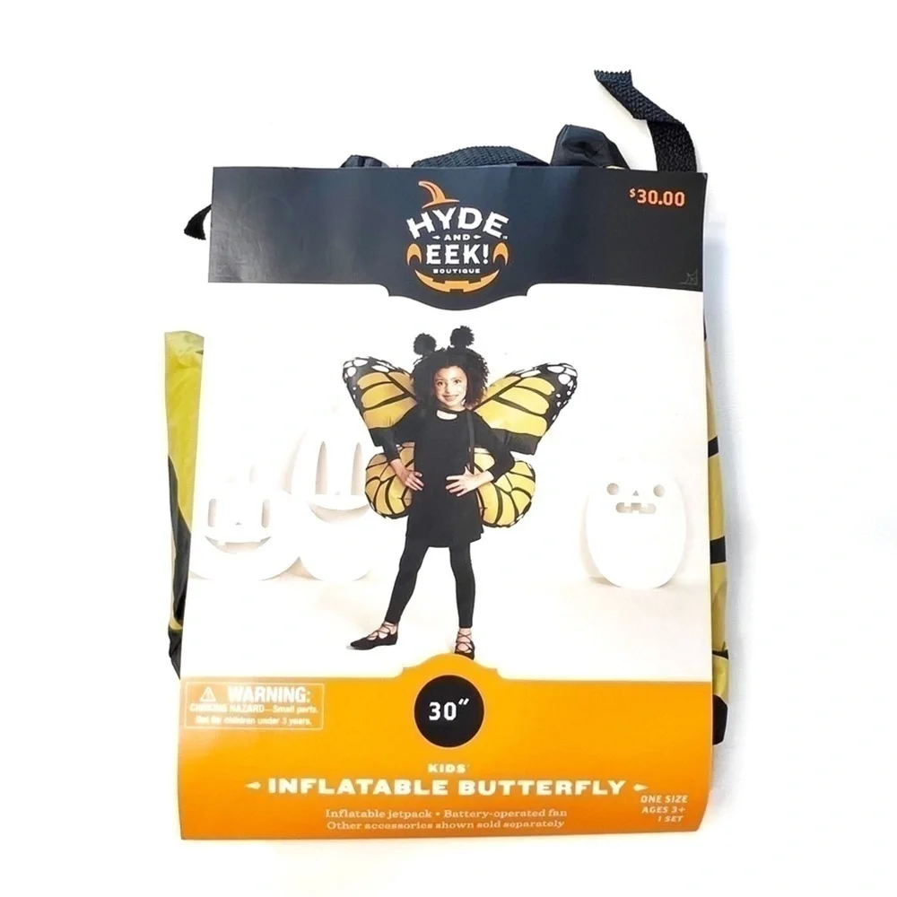 Butterfly Wings Costume Halloween Yellow & Black Airblown Inflatable New NWT